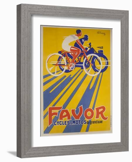 Favor Cycles and Motos French Advertising Poster-null-Framed Giclee Print