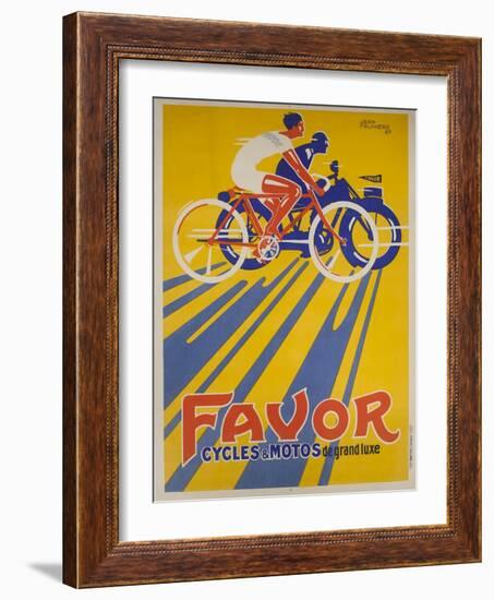 Favor Cycles and Motos French Advertising Poster-null-Framed Giclee Print