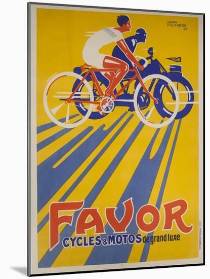 Favor Cycles and Motos French Advertising Poster-null-Mounted Giclee Print