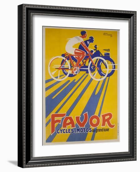 Favor Cycles and Motos French Advertising Poster-null-Framed Giclee Print