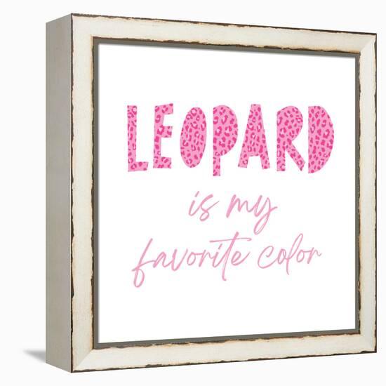 Favorite Color Pink Leopard-Jennifer McCully-Framed Stretched Canvas