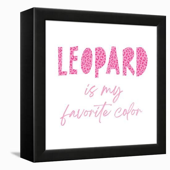 Favorite Color Pink Leopard-Jennifer McCully-Framed Stretched Canvas