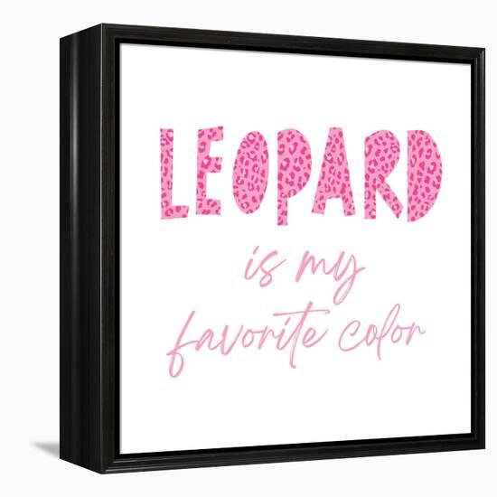 Favorite Color Pink Leopard-Jennifer McCully-Framed Stretched Canvas