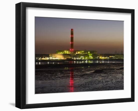 Fawley Oil Fired Power Station At Dusk-David Parker-Framed Photographic Print