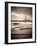 Fawley power station, a boat and a creek meandering through the mudflats all lit by a broken sky, H-Matthew Cattell-Framed Photographic Print