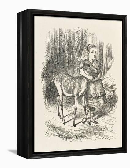 Fawn Alice and the Fawn-John Tenniel-Framed Stretched Canvas