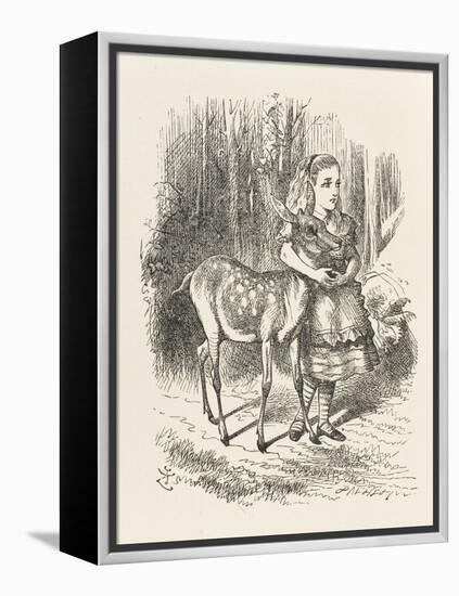 Fawn Alice and the Fawn-John Tenniel-Framed Stretched Canvas
