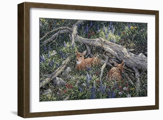 Fawns and Flowers-Jeff Tift-Framed Giclee Print