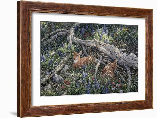 Fawns and Flowers-Jeff Tift-Framed Giclee Print