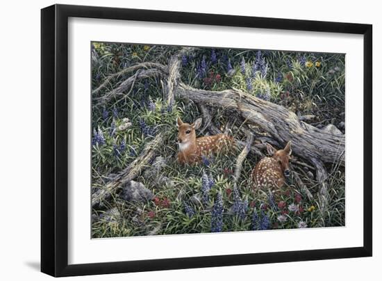 Fawns and Flowers-Jeff Tift-Framed Giclee Print