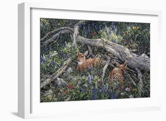 Fawns and Flowers-Jeff Tift-Framed Giclee Print