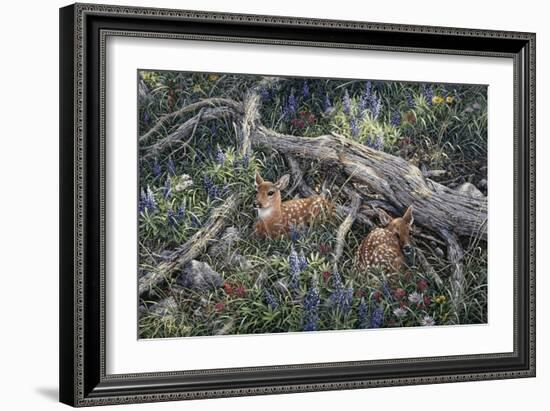 Fawns and Flowers-Jeff Tift-Framed Giclee Print