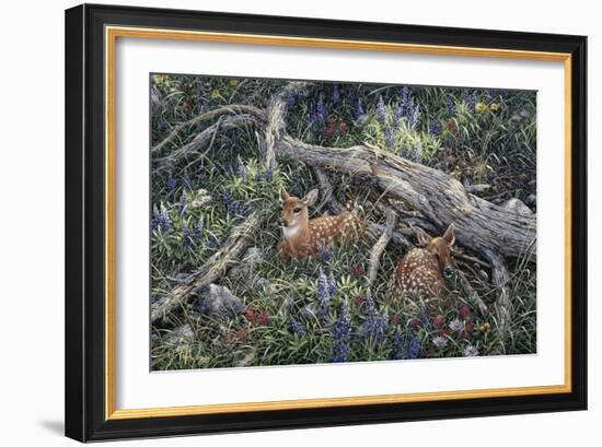 Fawns and Flowers-Jeff Tift-Framed Giclee Print