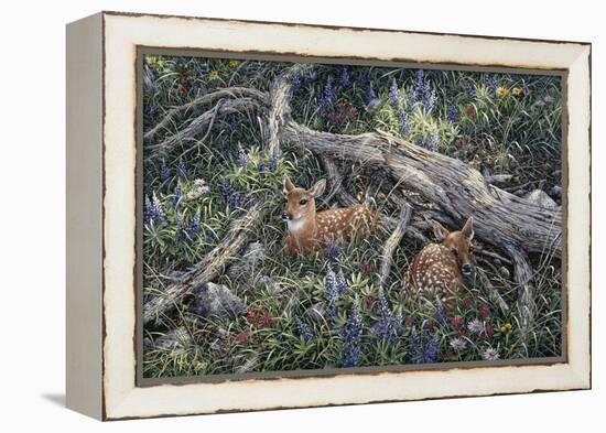 Fawns and Flowers-Jeff Tift-Framed Premier Image Canvas