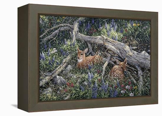 Fawns and Flowers-Jeff Tift-Framed Premier Image Canvas