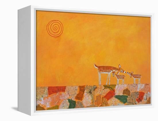 Fawns at Dawn-Casey Craig-Framed Stretched Canvas