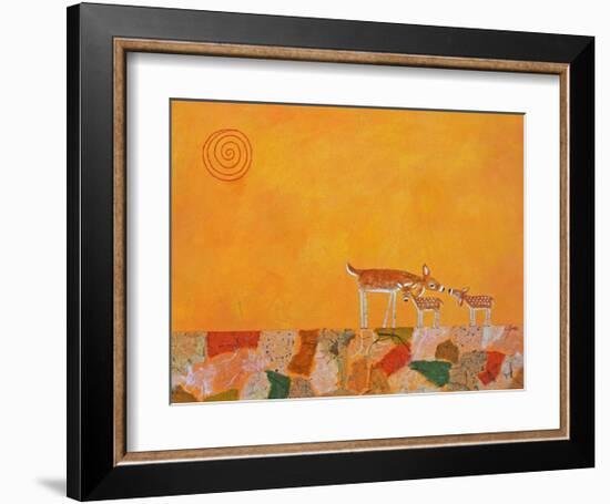 Fawns at Dawn-Casey Craig-Framed Art Print