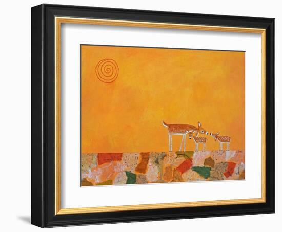 Fawns at Dawn-Casey Craig-Framed Art Print