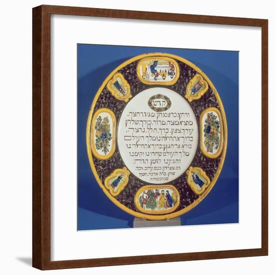 Fayeme Passover Dish, Made by Isaac Cohen of Pesaro, Probably Italian, C.1613-14-null-Framed Giclee Print