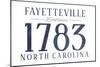 Fayetteville, North Carolina - Established Date (Blue)-Lantern Press-Mounted Art Print