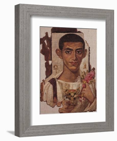 Fayum Portrait of Ammonius, from Antinoe (Encaustic Wax on Linen)-null-Framed Giclee Print