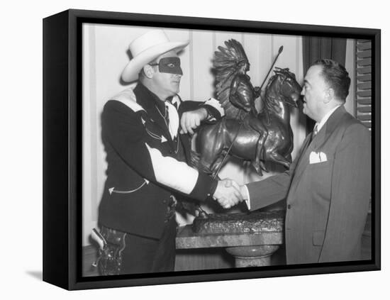 FBI Director J. Edgar Hoover with Radio Performer-null-Framed Stretched Canvas