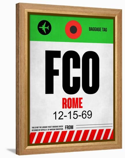 FCO Rome Luggage Tag 1-NaxArt-Framed Stretched Canvas
