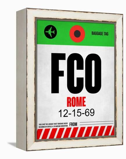 FCO Rome Luggage Tag 1-NaxArt-Framed Stretched Canvas