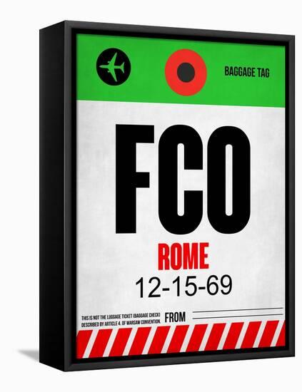 FCO Rome Luggage Tag 1-NaxArt-Framed Stretched Canvas