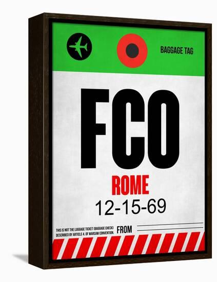 FCO Rome Luggage Tag 1-NaxArt-Framed Stretched Canvas