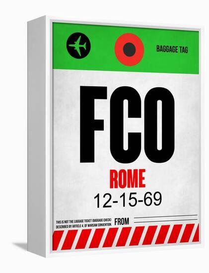 FCO Rome Luggage Tag 1-NaxArt-Framed Stretched Canvas