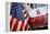 FDNY Truck with American Flag-null-Framed Stretched Canvas