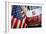 FDNY Truck with American Flag-null-Framed Photo