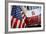 FDNY Truck with American Flag-null-Framed Photo