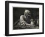 Fearful Miser Guards His Money-null-Framed Art Print