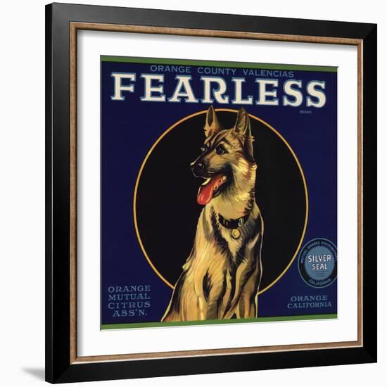 Fearless Brand - Orange, California - Citrus Crate Label-Lantern Press-Framed Art Print