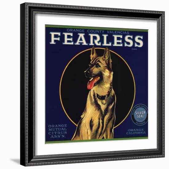 Fearless Brand - Orange, California - Citrus Crate Label-Lantern Press-Framed Art Print