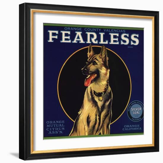 Fearless Brand - Orange, California - Citrus Crate Label-Lantern Press-Framed Art Print