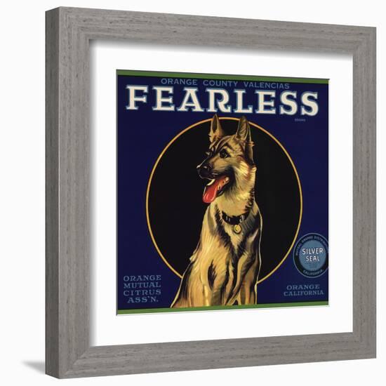 Fearless Brand - Orange, California - Citrus Crate Label-Lantern Press-Framed Art Print