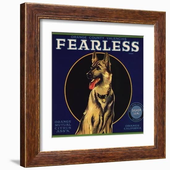 Fearless Brand - Orange, California - Citrus Crate Label-Lantern Press-Framed Art Print