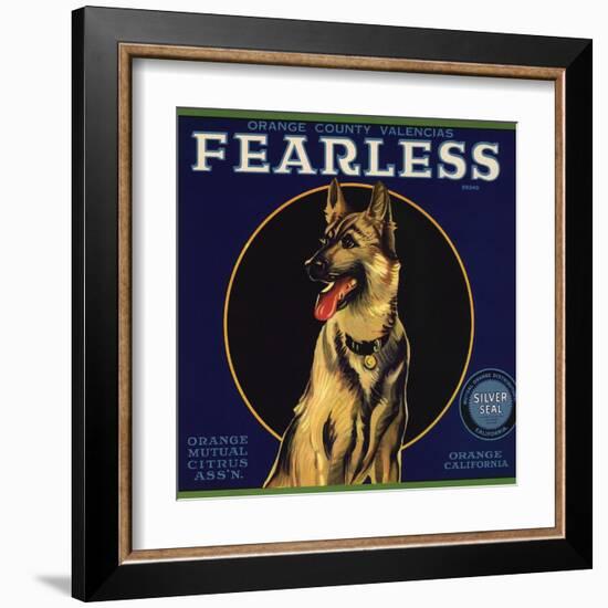 Fearless Brand - Orange, California - Citrus Crate Label-Lantern Press-Framed Art Print