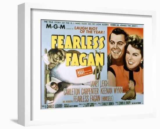 Fearless Fagan, Carleton Carpenter, Janet Leigh, Keenan Wynn, 1952-null-Framed Photo