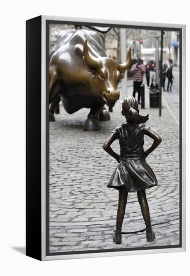 Fearless Girl Wall Street-null-Framed Premier Image Canvas