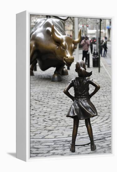 Fearless Girl Wall Street-null-Framed Premier Image Canvas