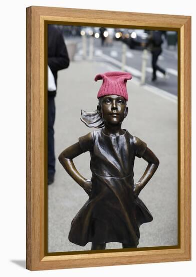 Fearless Girl Wall Street-null-Framed Premier Image Canvas