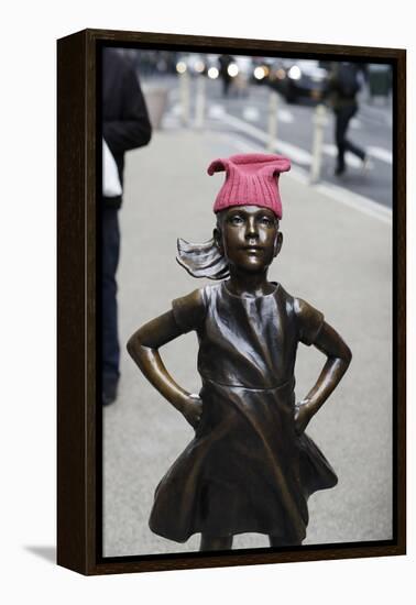 Fearless Girl Wall Street-null-Framed Premier Image Canvas