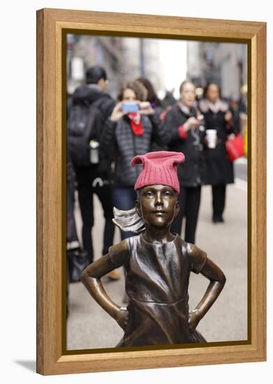 Fearless Girl Wall Street-null-Framed Premier Image Canvas