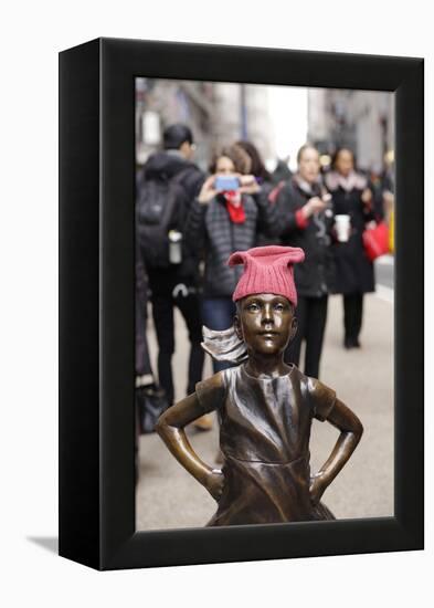 Fearless Girl Wall Street-null-Framed Premier Image Canvas