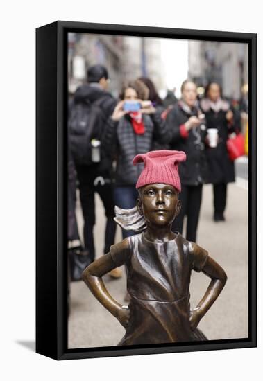 Fearless Girl Wall Street-null-Framed Premier Image Canvas