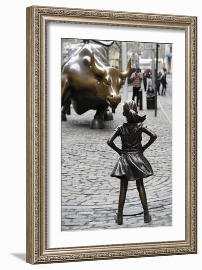 Fearless Girl Wall Street-null-Framed Premium Photographic Print